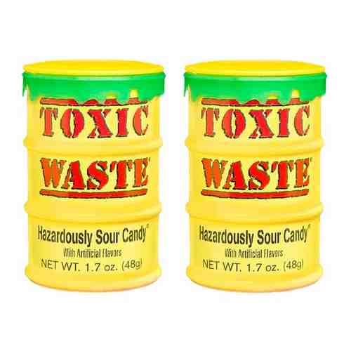 Набор кислых конфет Toxic Waste 5 вкусов (желтая банка) 48 гр. (2 шт) арт. 101494728004