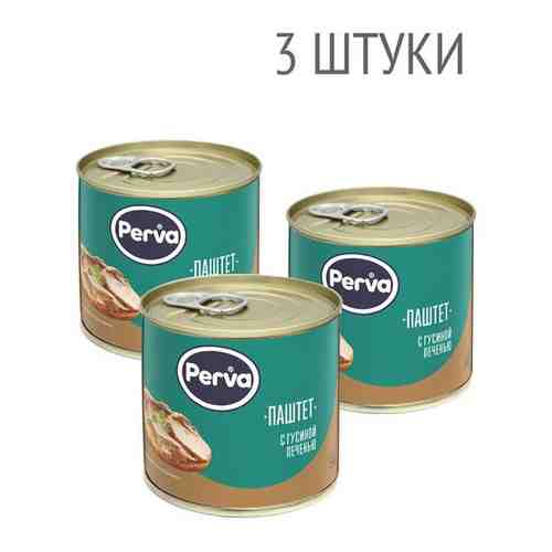 Набор Паштет печеночный с гусиной печенью 250 гр. Perva - 3 штуки, консервы арт. 101745271999