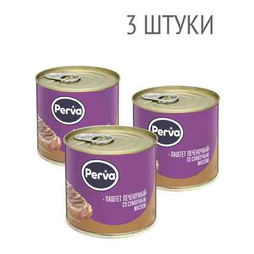 Набор Паштет печеночный со сливочным маслом 250 гр. Perva - 3 штуки арт. 101743336648