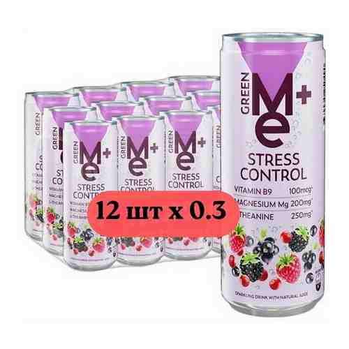 Напиток газированный GreenMe Plus Stress Control, 12 шт х 0,33 арт. 101670522555