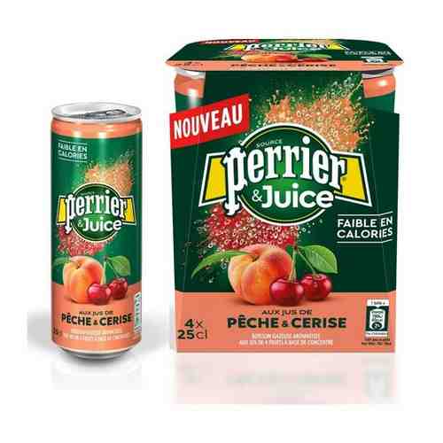Напиток Perrier газированный с соком персик-вишня 0.25 л (4 штуки в упаковке) арт. 1429729304