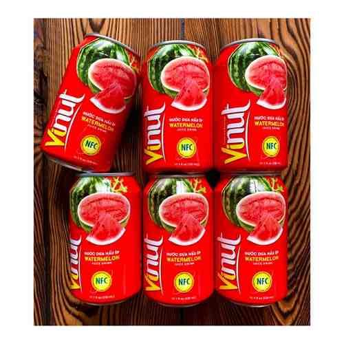 Напиток сокосодержащий Vinut Watermelon со вкусом Арбуза / 6 банок по 330 мл. арт. 101429375108