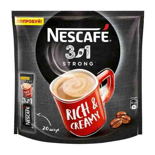 NESCAFE® 3в1 Крепкий, напиток кофейный, растворимый, порционный, 20 порций по 14.5г арт. 101092553801