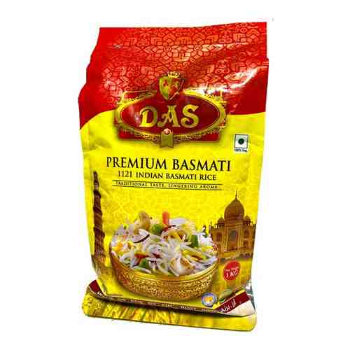Рис DAS Басмати Premium 1121 индийский длиннозерный пропаренный, 1 кг арт. 101647734731