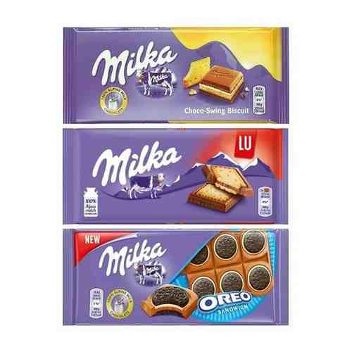 Шоколад Milka Cream & Biscuit + LU + Oreo Sandwich (3 шт) арт. 101183768933