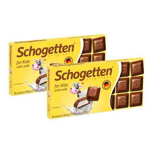 Шоколад Schogetten for Kids (детский) с молоком 100 гр. (2 шт.) арт. 101232637362