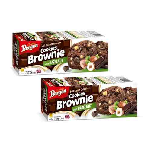 Шоколадное печенье BERGEN «Брауни» с кусочками шоколада и лесным орехом, 126г, 2шт. арт. 101262655132