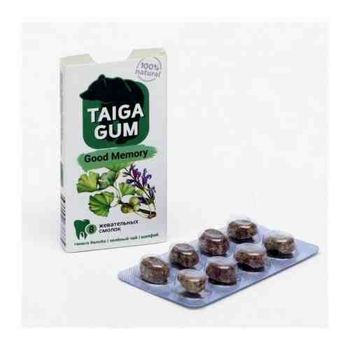 Смолка для улучшения памяти Taiga gum, в растительной пудре, без сахара, 8 штук арт. 101462805098