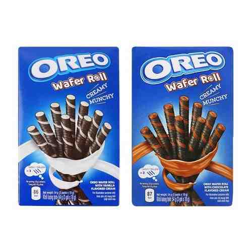 Трубочки-печенье Oreo Wafer Roll Vanilla + Chocolate (2 шт. по 54 гр.) арт. 101158866889